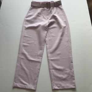 WAYF Essex Belted Purple Casual Crop Pants Trouser